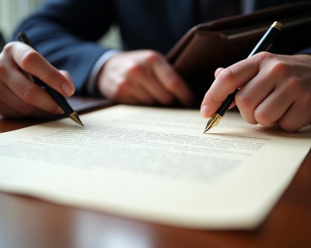 Legal professionals reviewing commercial trade agreements in a refined London boardroom